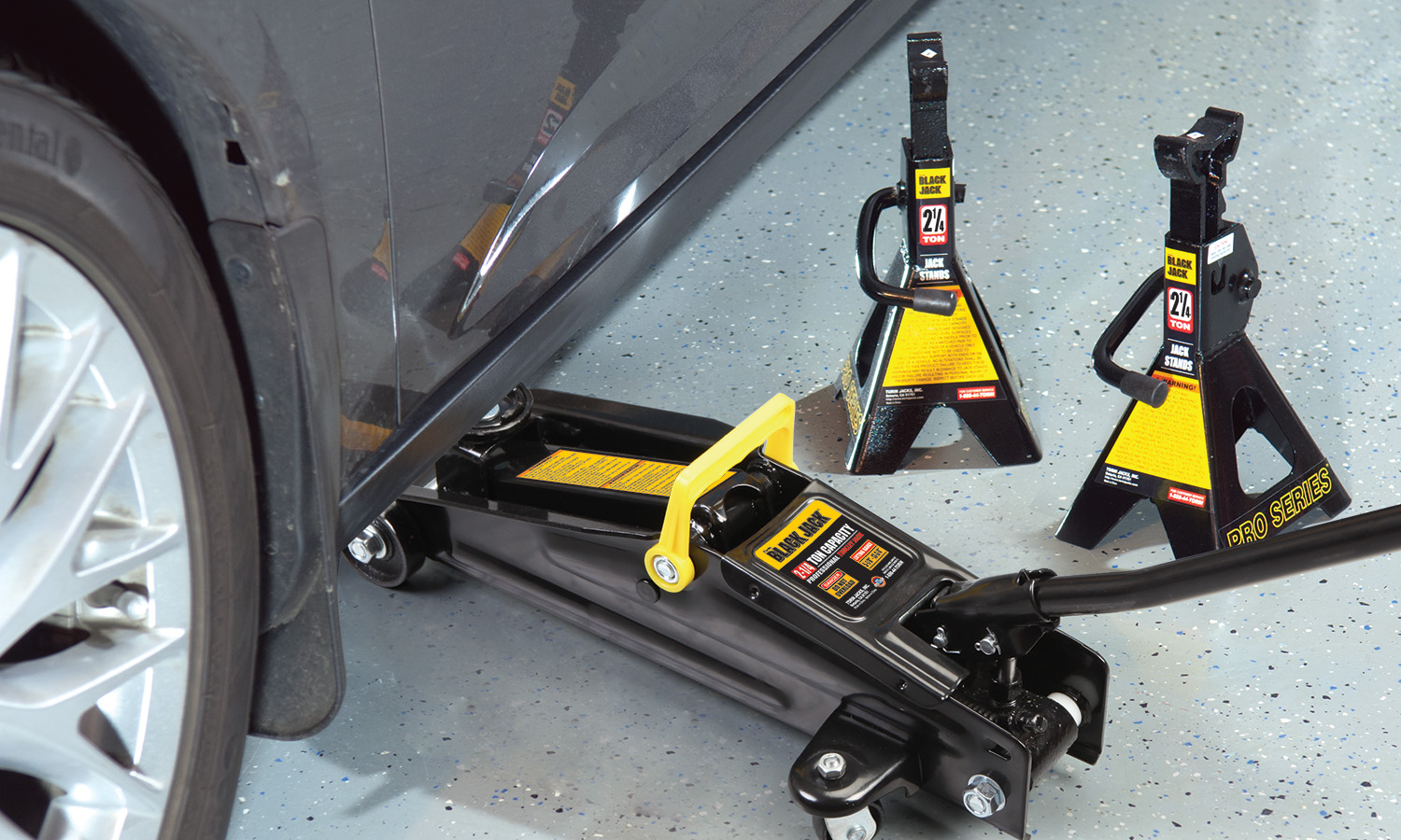 2.25T Trolley Jack and Jack Stands Combo